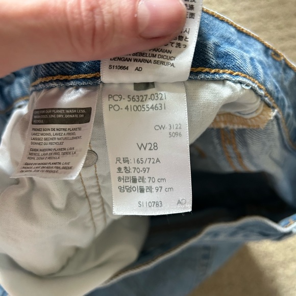 Levi’s 501 Button Fly Mid Rise Distressed Frayed Hem Jean Shorts - Size 28 - Picture 4 of 5